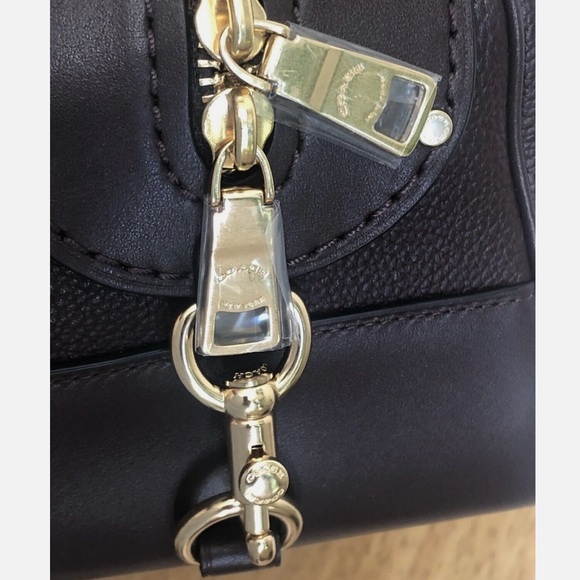 Coach Lane Satchel Crossbody Bag in Black Pebble Leather - Picture 7 of 10